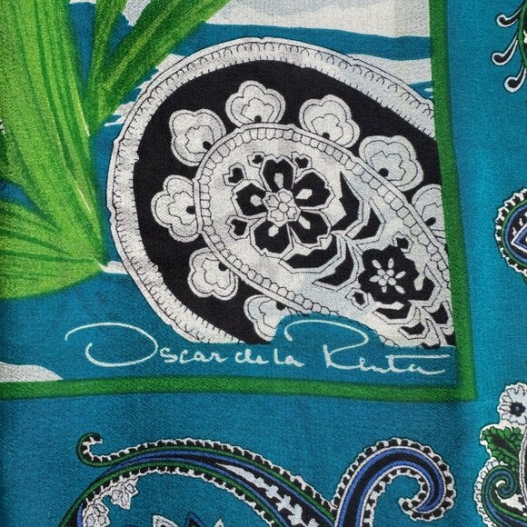 Oscar de la Renta Vintage Silk Floral Scarf 30" 1980s - Picture 5 of 10